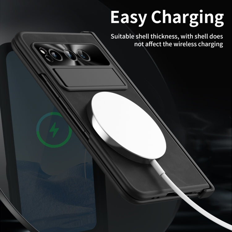 For Google Pixel Fold Integrated Napa Texture All-inclusive Phone Case with Hinge(Black) - Google Cases by PMC TechLife | Online Shopping South Africa | PMC TechLife | Buy Now Pay Later Mobicred