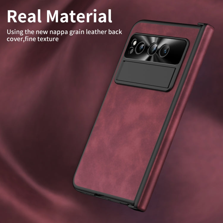 For Google Pixel Fold Integrated Napa Texture All-inclusive Phone Case with Hinge(Red) - Google Cases by PMC TechLife | Online Shopping South Africa | PMC TechLife | Buy Now Pay Later Mobicred