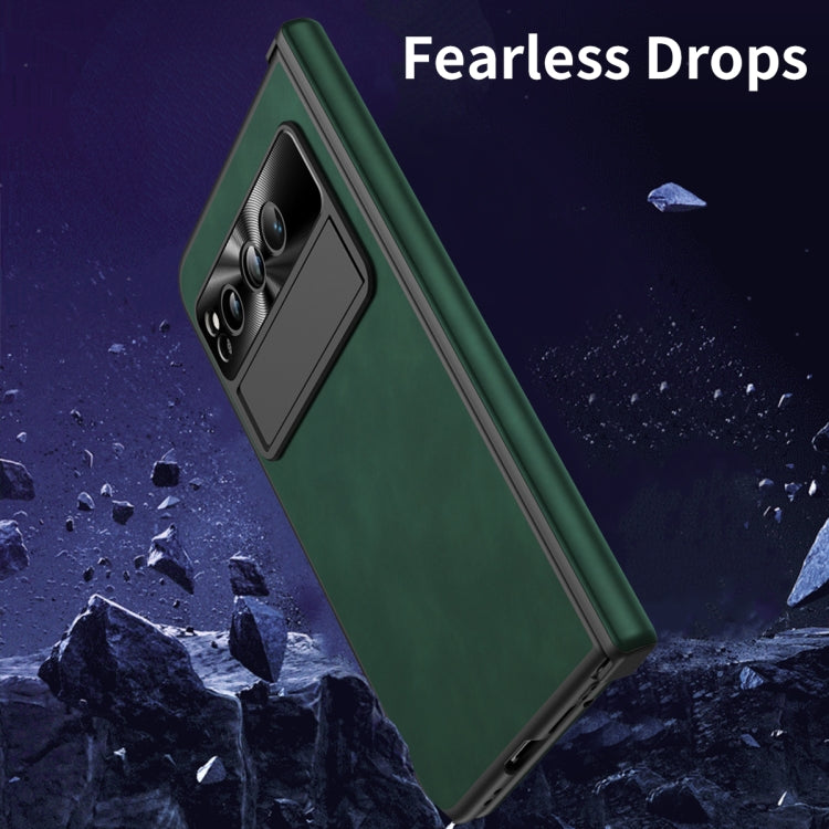For Google Pixel Fold Integrated Napa Texture All-inclusive Phone Case with Hinge(Green) - free shipping - PMC TechLife - Order now!