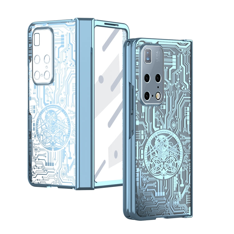 For Huawei Mate X2 Mechanical Legend Integrated Electroplating All-inclusive Phone Case(Blue) - Huawei Cases by PMC TechLife | Online Shopping South Africa | PMC TechLife | Buy Now Pay Later Mobicred