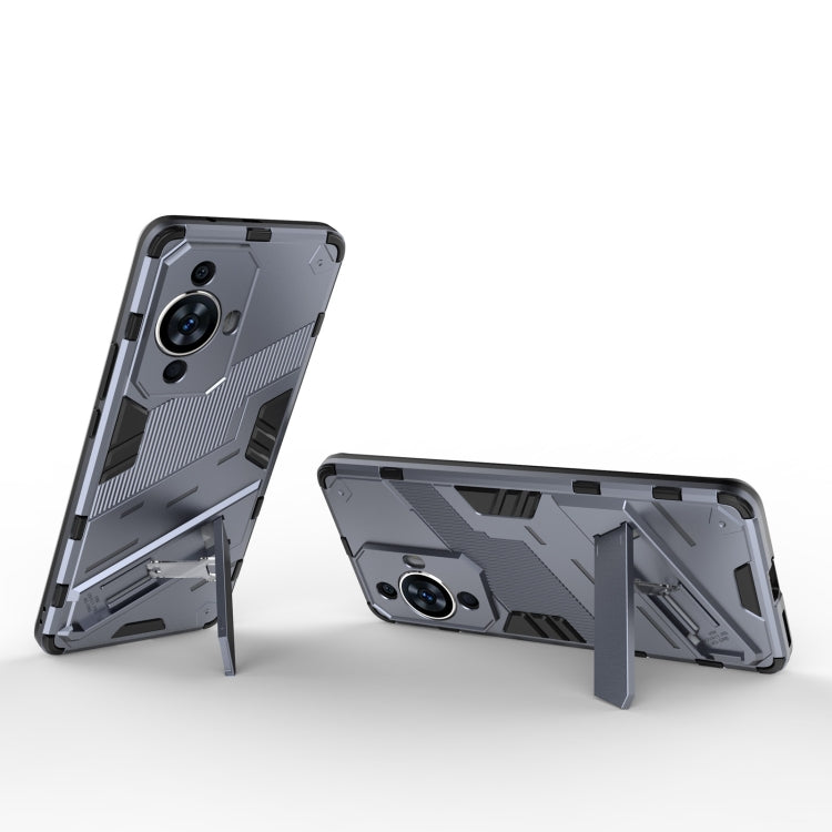 For Huawei nova 11 Pro 4G Punk Armor 2 in 1 PC + TPU Phone Case with Holder(Grey) - Huawei Cases by PMC Jewellery | Online Shopping South Africa | PMC Jewellery | Buy Now Pay Later Mobicred