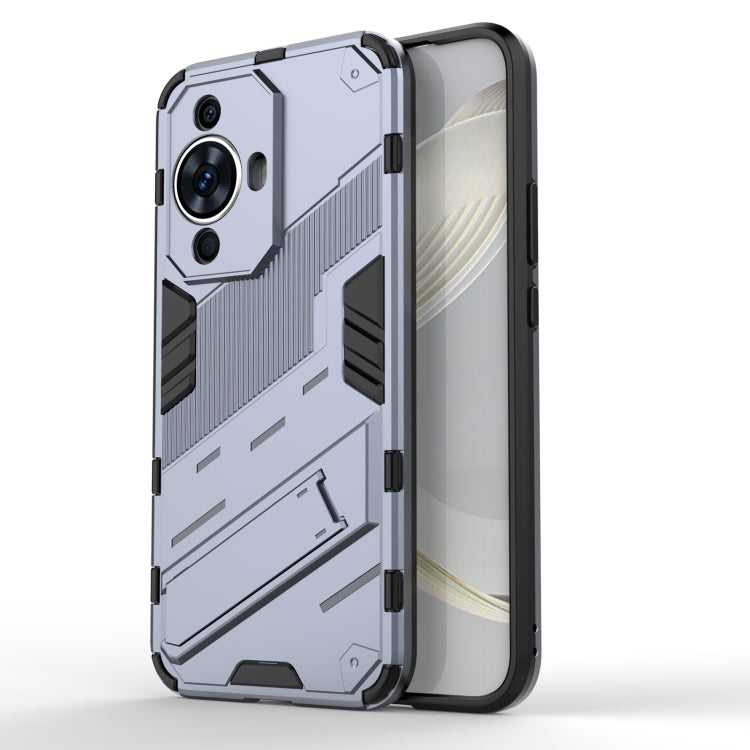 For Huawei nova 11 4G Punk Armor 2 in 1 PC + TPU Phone Case with Holder(Grey) - Huawei Cases by PMC TechLife | Online Shopping South Africa | PMC TechLife | Buy Now Pay Later Mobicred