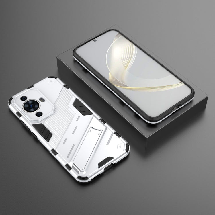 For Huawei nova 11 4G Punk Armor 2 in 1 PC + TPU Phone Case with Holder(White) - Huawei Cases by PMC TechLife | Online Shopping South Africa | PMC TechLife | Buy Now Pay Later Mobicred