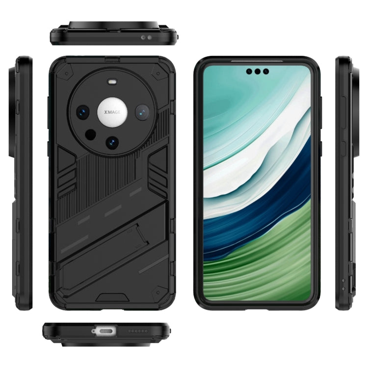 For Huawei Mate 60 Pro Punk Armor 2 in 1 PC + TPU Phone Case with Holder(Black) - Huawei Cases by PMC TechLife | Online Shopping South Africa | PMC TechLife | Buy Now Pay Later Mobicred