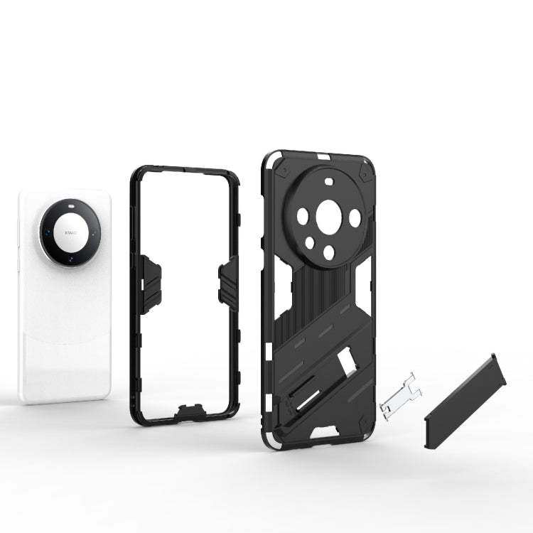 For Huawei Mate 60 Pro Punk Armor 2 in 1 PC + TPU Phone Case with Holder(Black) - Huawei Cases by PMC TechLife | Online Shopping South Africa | PMC TechLife | Buy Now Pay Later Mobicred