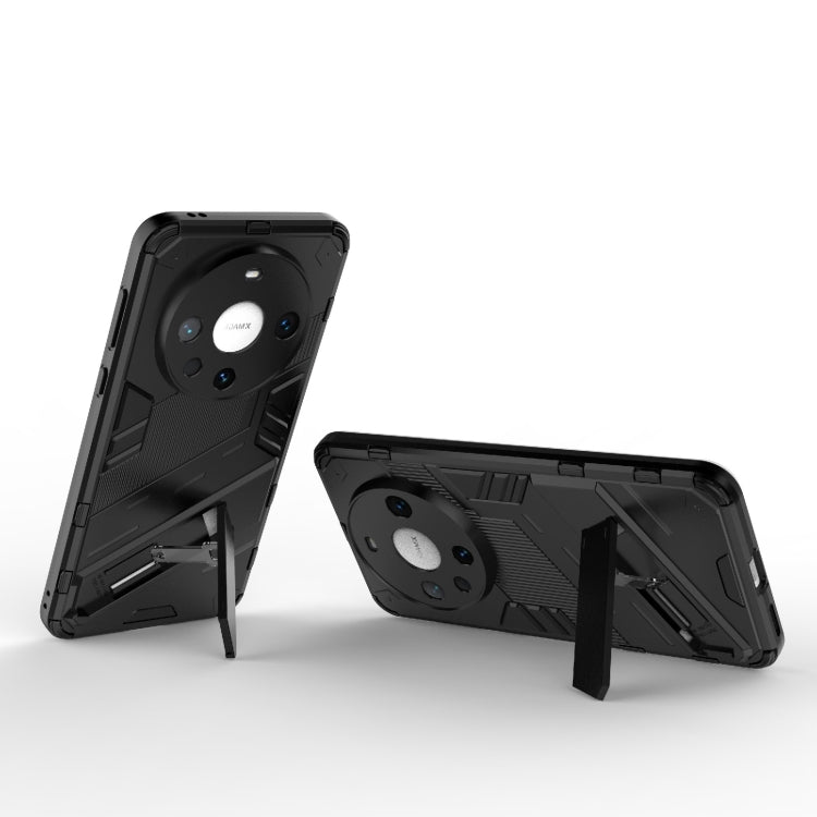 For Huawei Mate 60 Pro Punk Armor 2 in 1 PC + TPU Phone Case with Holder(Black) - Huawei Cases by PMC TechLife | Online Shopping South Africa | PMC TechLife | Buy Now Pay Later Mobicred