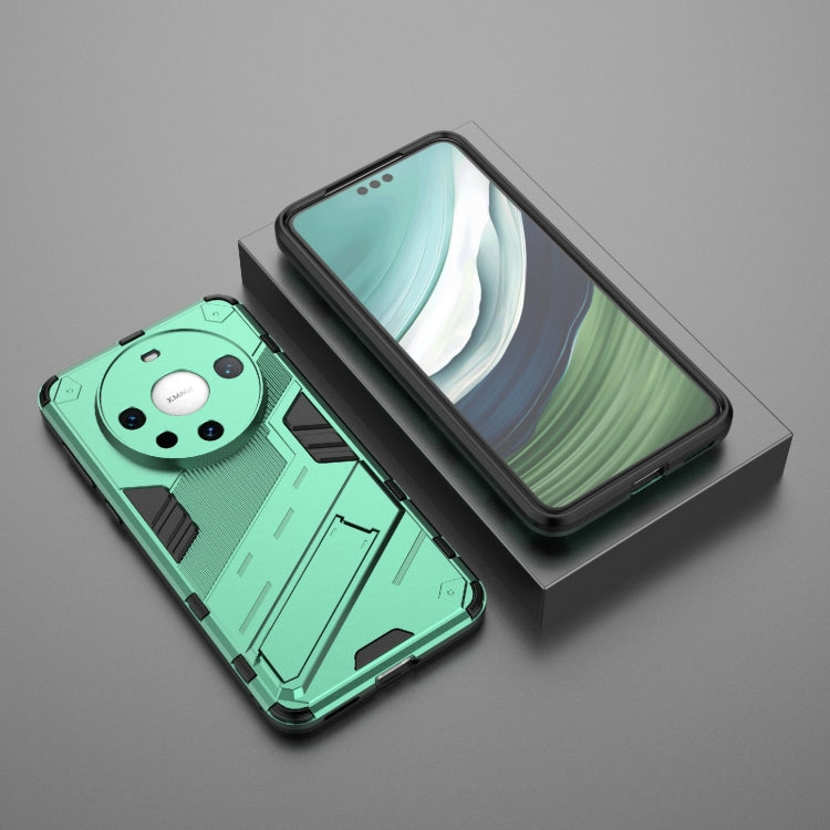 For Huawei Mate 60 Pro Punk Armor 2 in 1 PC + TPU Phone Case with Holder(Green) - Huawei Cases by PMC TechLife | Online Shopping South Africa | PMC TechLife | Buy Now Pay Later Mobicred