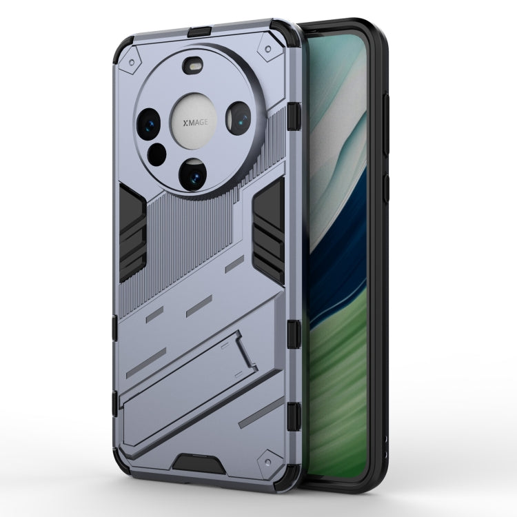 For Huawei Mate 60 Punk Armor 2 in 1 PC + TPU Phone Case with Holder(Grey) - Huawei Cases by PMC Jewellery | Online Shopping South Africa | PMC Jewellery | Buy Now Pay Later Mobicred