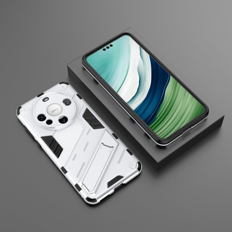 For Huawei Mate 60 Punk Armor 2 in 1 PC + TPU Phone Case with Holder(White) - Huawei Cases by PMC Jewellery | Online Shopping South Africa | PMC Jewellery | Buy Now Pay Later Mobicred