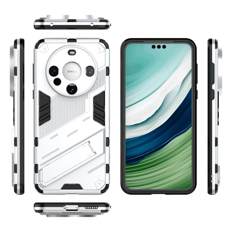 For Huawei Mate 60 Punk Armor 2 in 1 PC + TPU Phone Case with Holder(White) - Huawei Cases by PMC Jewellery | Online Shopping South Africa | PMC Jewellery | Buy Now Pay Later Mobicred