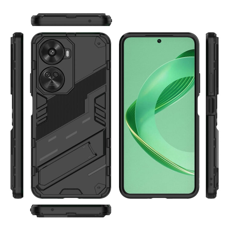 For Huawei nova 11 SE Punk Armor 2 in 1 PC + TPU Phone Case with Holder(Black) - Huawei Cases by PMC TechLife | Online Shopping South Africa | PMC TechLife | Buy Now Pay Later Mobicred