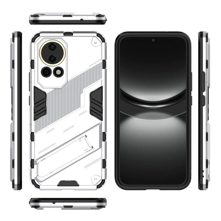 For Huawei nova 12 5G Punk Armor 2 in 1 PC + TPU Phone Case with Holder(White) - Huawei Cases by PMC TechLife | Online Shopping South Africa | PMC TechLife | Buy Now Pay Later Mobicred