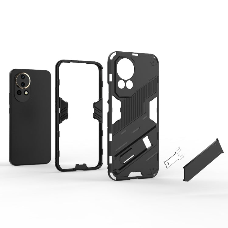 For Huawei nova 12 5G Punk Armor 2 in 1 PC + TPU Phone Case with Holder(White) - Huawei Cases by PMC TechLife | Online Shopping South Africa | PMC TechLife | Buy Now Pay Later Mobicred