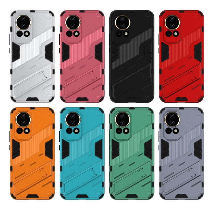 For Huawei nova 12 5G Punk Armor 2 in 1 PC + TPU Phone Case with Holder(Blue) - Huawei Cases by PMC TechLife | Online Shopping South Africa | PMC TechLife | Buy Now Pay Later Mobicred