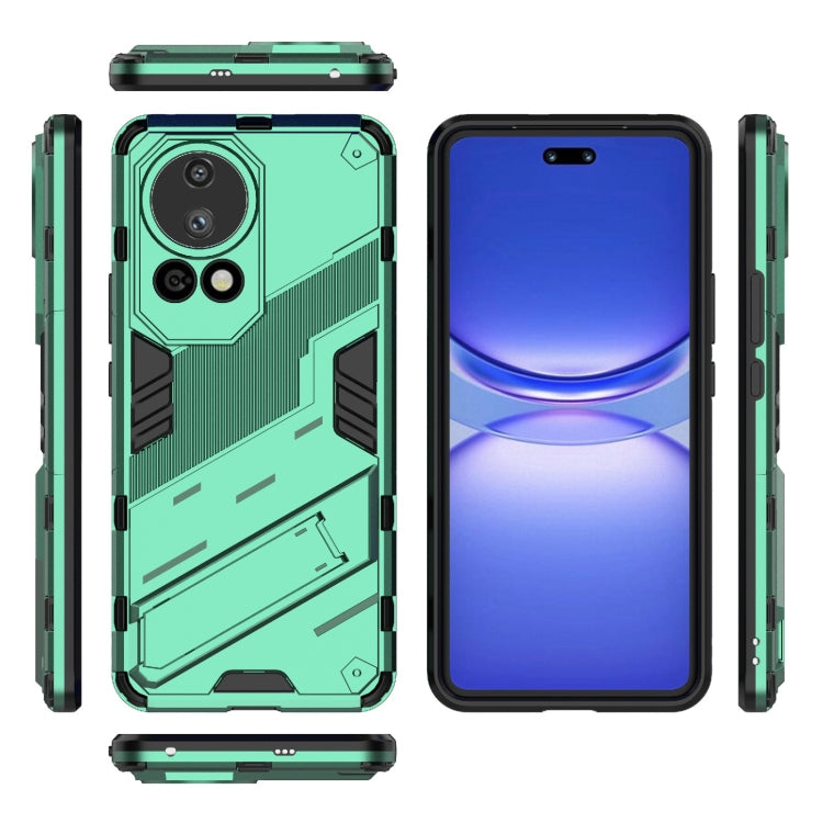 For Huawei nova 12 Pro Punk Armor 2 in 1 PC + TPU Phone Case with Holder(Green) - Huawei Cases by PMC Jewellery | Online Shopping South Africa | PMC Jewellery | Buy Now Pay Later Mobicred