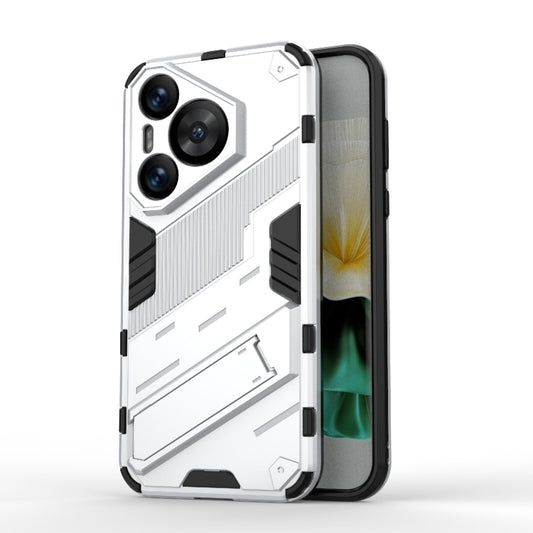 For Huawei Pura 70 Punk Armor 2 in 1 PC + TPU Phone Case with Holder(White) - Huawei Cases by PMC Jewellery | Online Shopping South Africa | PMC Jewellery | Buy Now Pay Later Mobicred