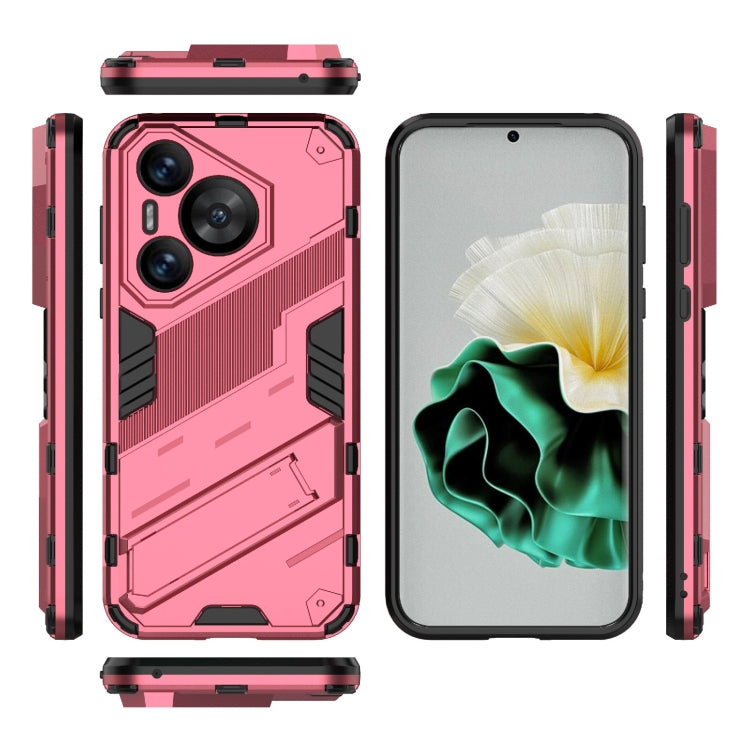 For Huawei Pura 70 Punk Armor 2 in 1 PC + TPU Phone Case with Holder(Light Red) - Huawei Cases by PMC TechLife | Online Shopping South Africa | PMC TechLife | Buy Now Pay Later Mobicred