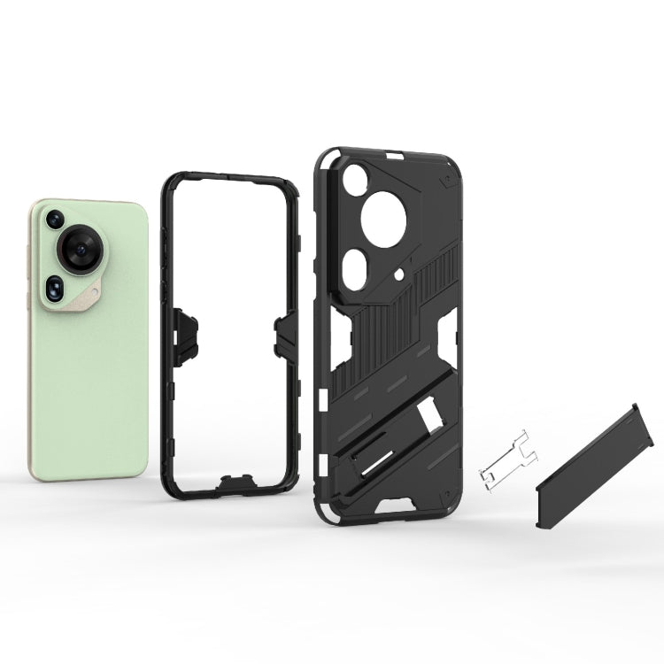 For Huawei Pura 70 Ultra Punk Armor 2 in 1 PC + TPU Phone Case with Holder(Green) - Huawei Cases by PMC TechLife | Online Shopping South Africa | PMC TechLife | Buy Now Pay Later Mobicred