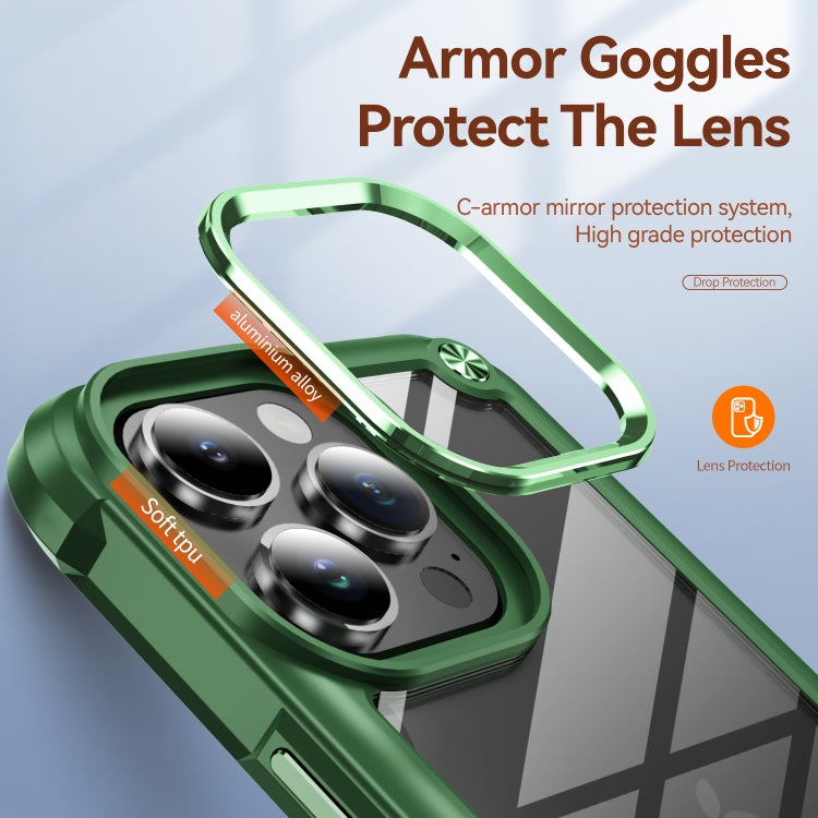 For iPhone 16 Pro TPU + PC Lens Protection Phone Case(Green) - iPhone 16 Pro Cases by PMC TechLife | Online Shopping South Africa | PMC TechLife | Buy Now Pay Later Mobicred