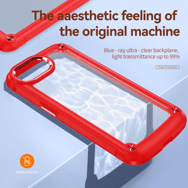 For iPhone 16e TPU + PC Lens Protection Phone Case(Red) - iPhone 16e Cases by PMC TechLife | Online Shopping South Africa | PMC TechLife | Buy Now Pay Later Mobicred