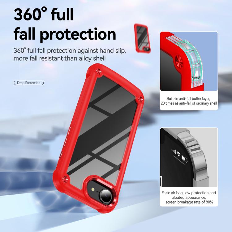 For iPhone 16e TPU + PC Lens Protection Phone Case(Red) - iPhone 16e Cases by PMC TechLife | Online Shopping South Africa | PMC TechLife | Buy Now Pay Later Mobicred