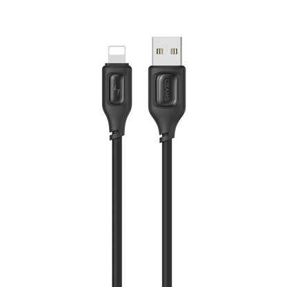 USAMS US-SJ618 2.4A USB to 8 Pin Silicone Data Cable, Length: 1m(Black) - Normal Style Cable by USAMS | Online Shopping South Africa | PMC Jewellery | Buy Now Pay Later Mobicred