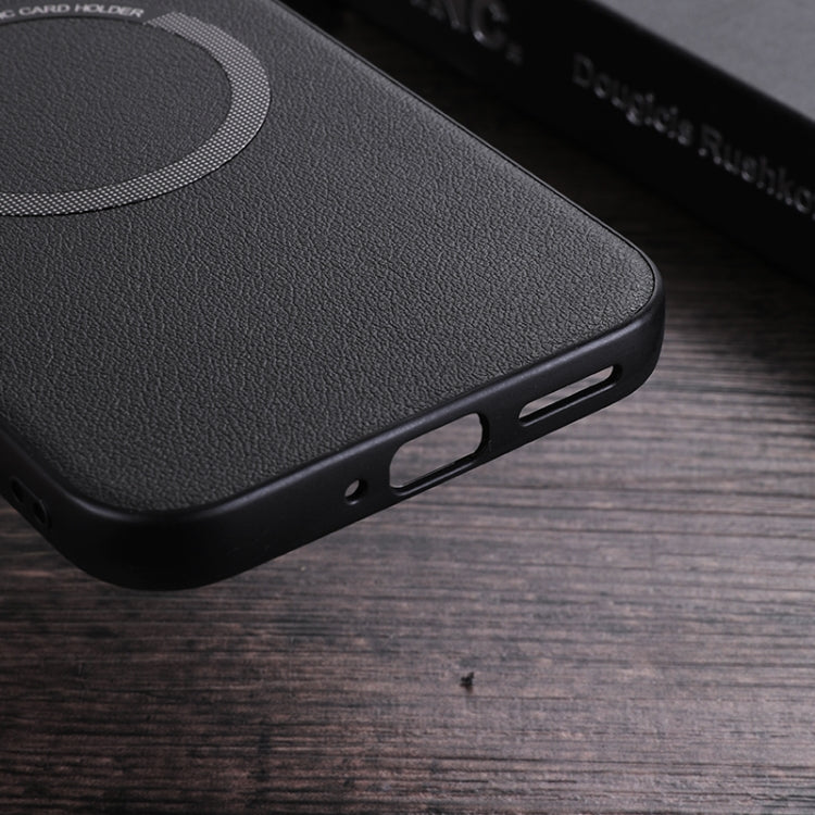 For Google Pixel 9 Magsafe Magnetic Ring Leather Texture Phone Case(White) - Google Cases by PMC TechLife | Online Shopping South Africa | PMC TechLife | Buy Now Pay Later Mobicred