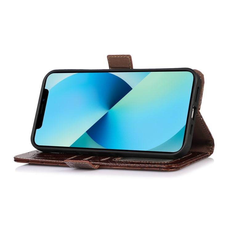 For iPhone 16 Crocodile Top Layer Cowhide Leather Phone Case(Brown) - iPhone 16 Cases by PMC TechLife | Online Shopping South Africa | PMC TechLife | Buy Now Pay Later Mobicred