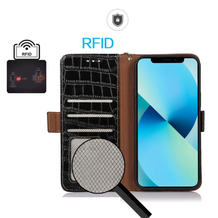For iPhone 17 Crocodile Top Layer Cowhide Leather Phone Case(Black) - free shipping - PMc TechLife - Order now!