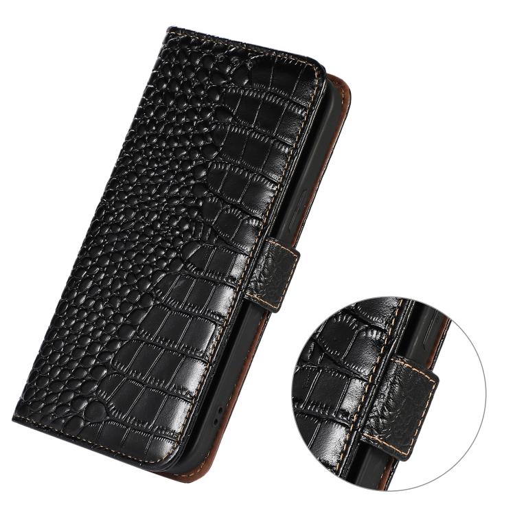 For iPhone 17 Pro Max Crocodile Top Layer Cowhide Leather Phone Case(Black) - free shipping - PMc TechLife - Order now!