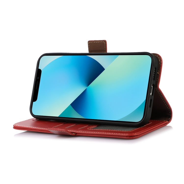 For iPhone 16 Crazy Horse Top Layer Cowhide Leather Phone Case(Red) - iPhone 16 Cases by PMC TechLife | Online Shopping South Africa | PMC TechLife | Buy Now Pay Later Mobicred