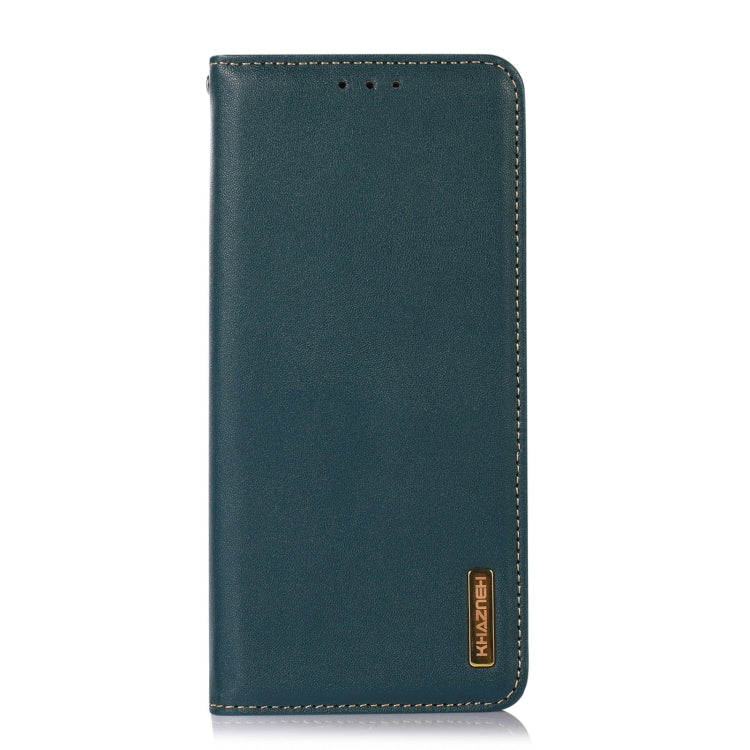 For iPhone 16 Pro Max KHAZNEH Nappa Top Layer Cowhide Leather Phone Case(Green) - iPhone 16 Pro Max Cases by PMC Jewellery | Online Shopping South Africa | PMC Jewellery | Buy Now Pay Later Mobicred