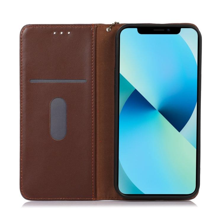 For iPhone 16 Pro Max KHAZNEH Nappa Top Layer Cowhide Leather Phone Case(Brown) - iPhone 16 Pro Max Cases by PMC TechLife | Online Shopping South Africa | PMC TechLife | Buy Now Pay Later Mobicred