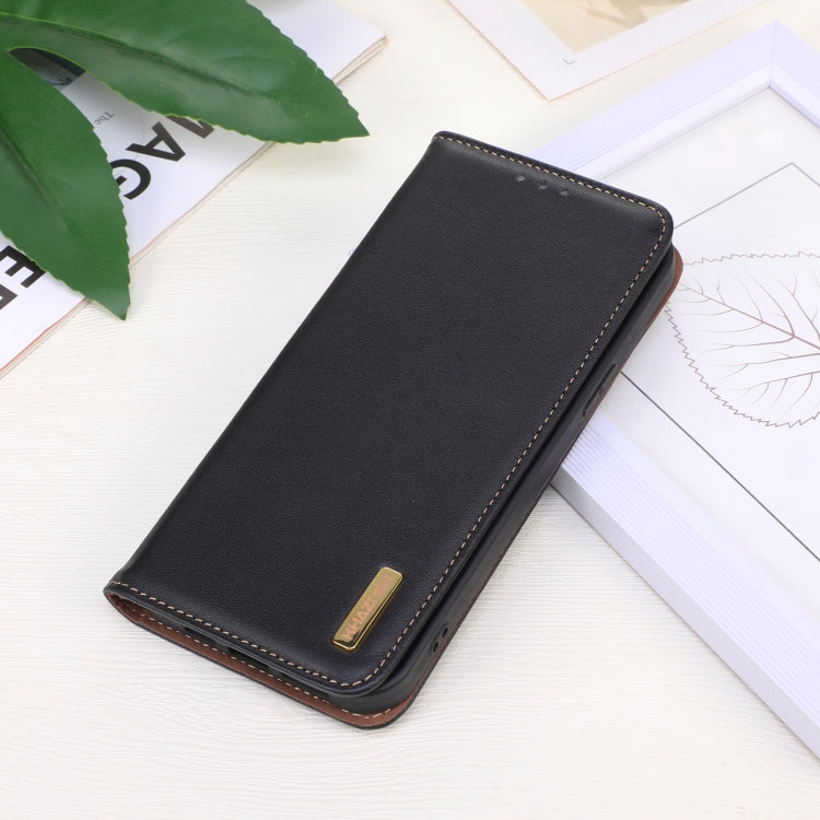 For iPhone 16 Pro KHAZNEH Nappa Top Layer Cowhide Leather Phone Case(Black) - iPhone 16 Pro Cases by PMC TechLife | Online Shopping South Africa | PMC TechLife | Buy Now Pay Later Mobicred