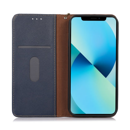 For iPhone 16 KHAZNEH Nappa Top Layer Cowhide Leather Phone Case(Blue) - iPhone 16 Cases by PMC Jewellery | Online Shopping South Africa | PMC Jewellery | Buy Now Pay Later Mobicred