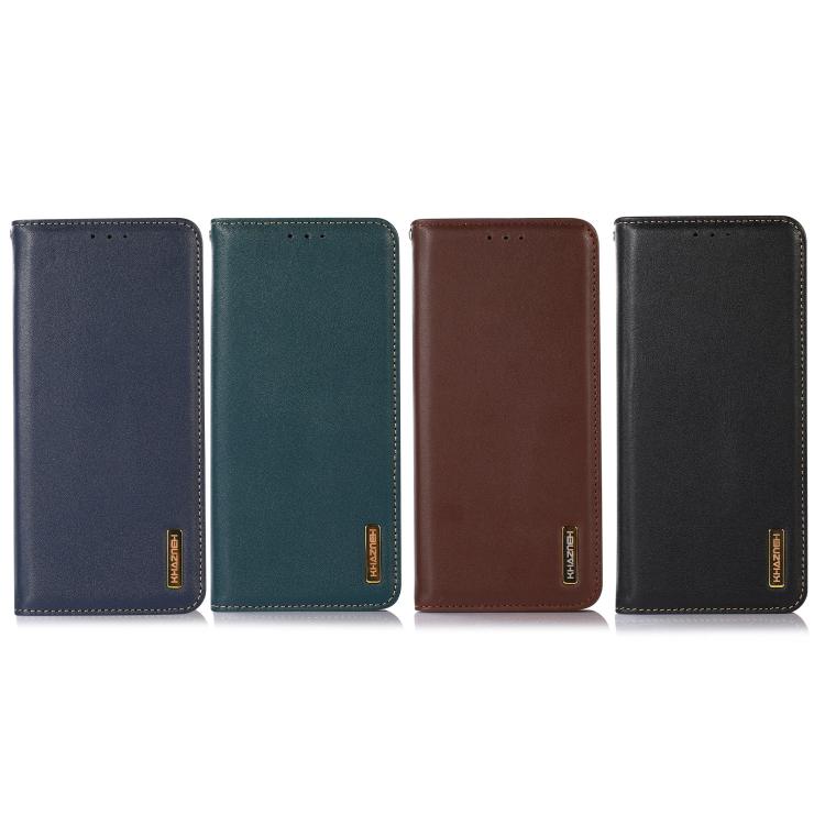 For iPhone 17 Pro KHAZNEH Nappa Top Layer Cowhide Leather Phone Case(Blue) - free shipping - PMc TechLife - Order now!