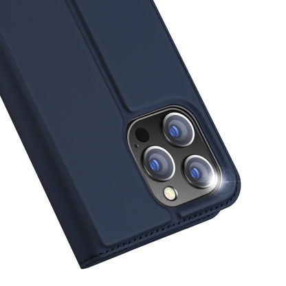 For iPhone 15 Pro Max DUX DUCIS Skin Pro Series Flip Leather Phone Case(Blue) - iPhone 15 Pro Max Cases by DUX DUCIS | Online Shopping South Africa | PMC Jewellery | Buy Now Pay Later Mobicred