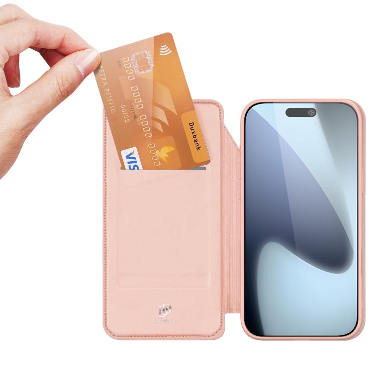 For iPhone 17 Pro DUX DUCIS Skin Pro Series Flip Leather Phone Case(Rose Gold) - free shipping - PMC TechLife - Order now!