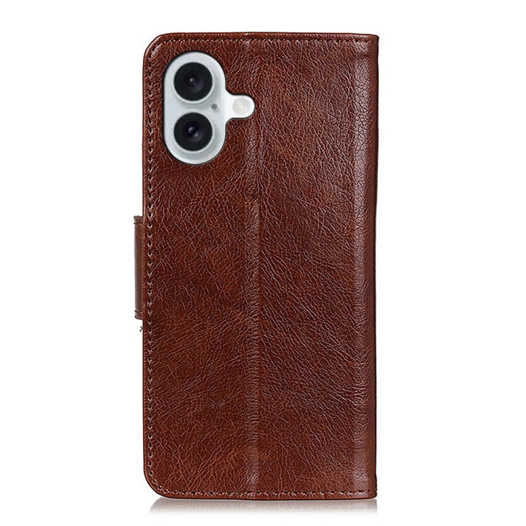 For iPhone 16 Plus Nappa Texture Leather Case(Brown) - iPhone 16 Plus Cases by PMC TechLife | Online Shopping South Africa | PMC TechLife | Buy Now Pay Later Mobicred