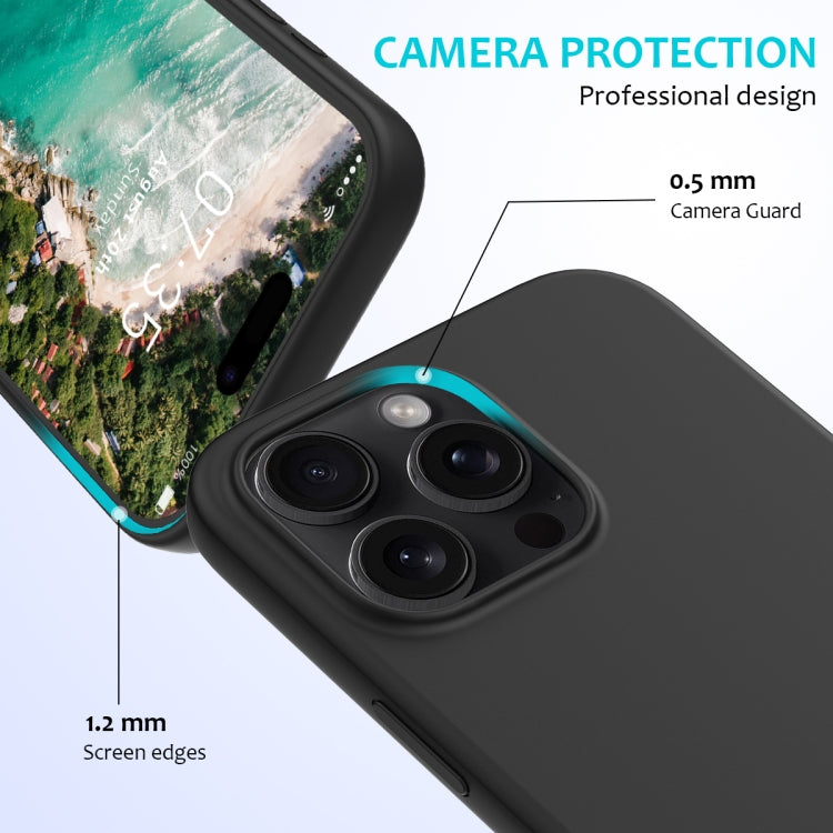 For iPhone 16 Pro Max Solid Color Silicone Phone Case(Black) - More iPhone Cases by PMC TechLife | Online Shopping South Africa | PMC TechLife | Buy Now Pay Later Mobicred