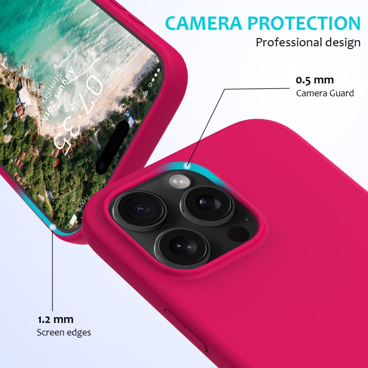 For iPhone 16 Pro Max Solid Color Silicone Phone Case(Rose Red) - More iPhone Cases by PMC TechLife | Online Shopping South Africa | PMC TechLife | Buy Now Pay Later Mobicred