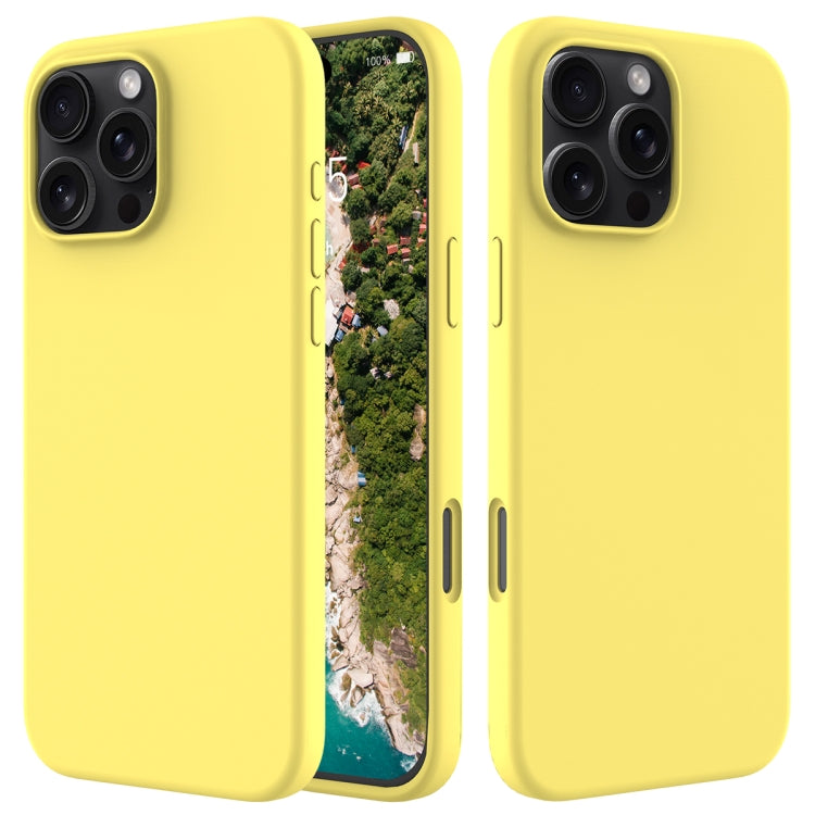 For iPhone 16 Pro Max Solid Color Silicone Phone Case(Lemon Yellow) - More iPhone Cases by PMC TechLife | Online Shopping South Africa | PMC TechLife | Buy Now Pay Later Mobicred