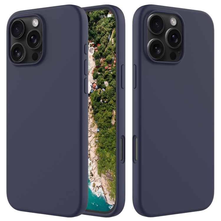 For iPhone 16 Pro Max Solid Color Silicone Phone Case(Midnight Blue) - More iPhone Cases by PMC TechLife | Online Shopping South Africa | PMC TechLife | Buy Now Pay Later Mobicred