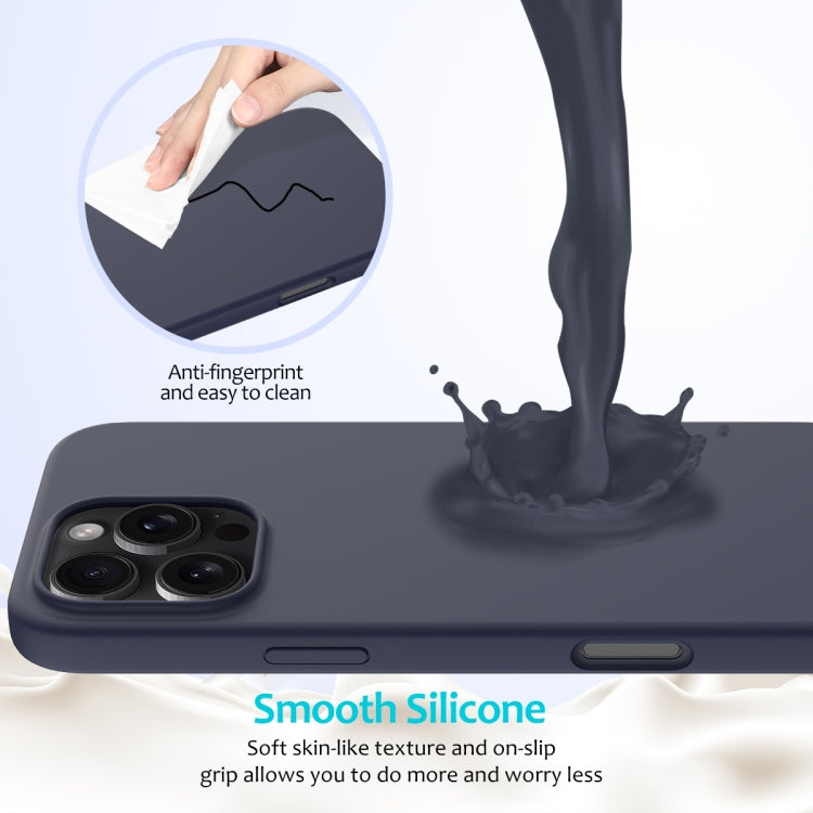 For iPhone 16 Pro Max Solid Color Silicone Phone Case(Midnight Blue) - More iPhone Cases by PMC TechLife | Online Shopping South Africa | PMC TechLife | Buy Now Pay Later Mobicred