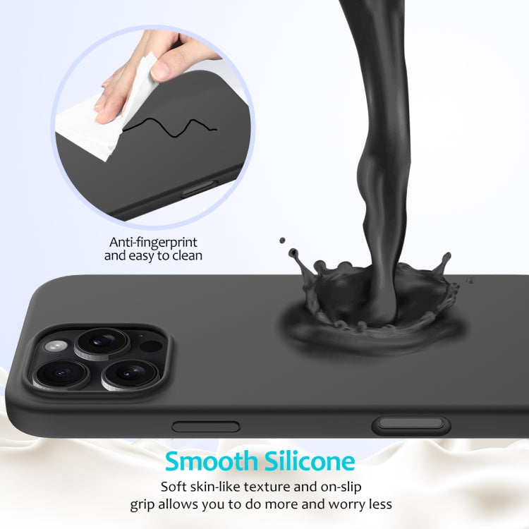 For iPhone 16 Pro Solid Color Silicone Phone Case(Black) - More iPhone Cases by PMC TechLife | Online Shopping South Africa | PMC TechLife | Buy Now Pay Later Mobicred