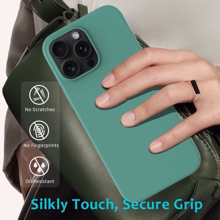 For iPhone 16 Pro Solid Color Silicone Phone Case(Pine Needle Green) - More iPhone Cases by PMC TechLife | Online Shopping South Africa | PMC TechLife | Buy Now Pay Later Mobicred