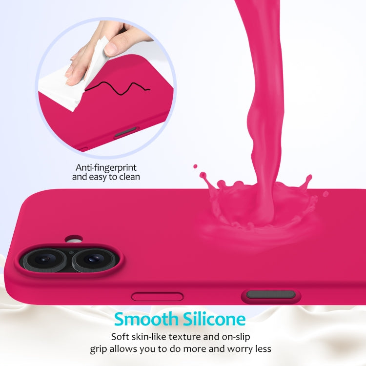 For iPhone 16 Plus Solid Color Silicone Phone Case(Rose Red) - More iPhone Cases by PMC TechLife | Online Shopping South Africa | PMC TechLife | Buy Now Pay Later Mobicred