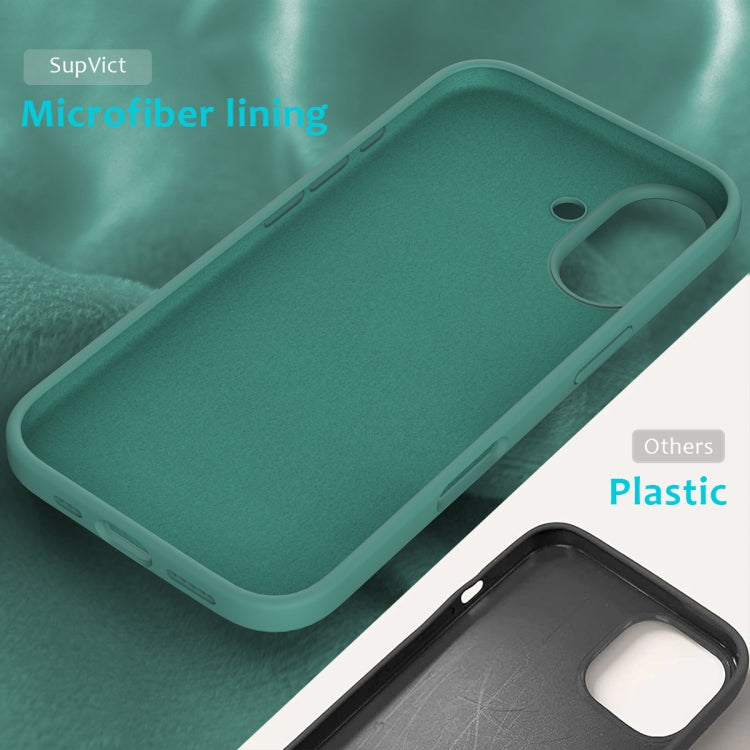For iPhone 16 Plus Solid Color Silicone Phone Case(Pine Needle Green) - More iPhone Cases by PMC TechLife | Online Shopping South Africa | PMC TechLife | Buy Now Pay Later Mobicred