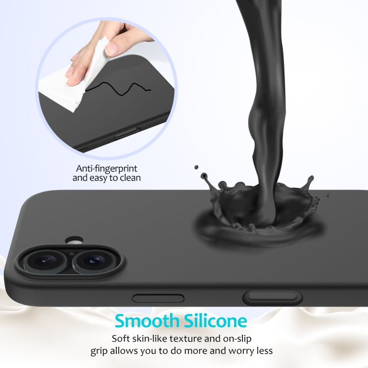 For iPhone 16 Solid Color Silicone Phone Case(Black) - More iPhone Cases by PMC TechLife | Online Shopping South Africa | PMC TechLife | Buy Now Pay Later Mobicred
