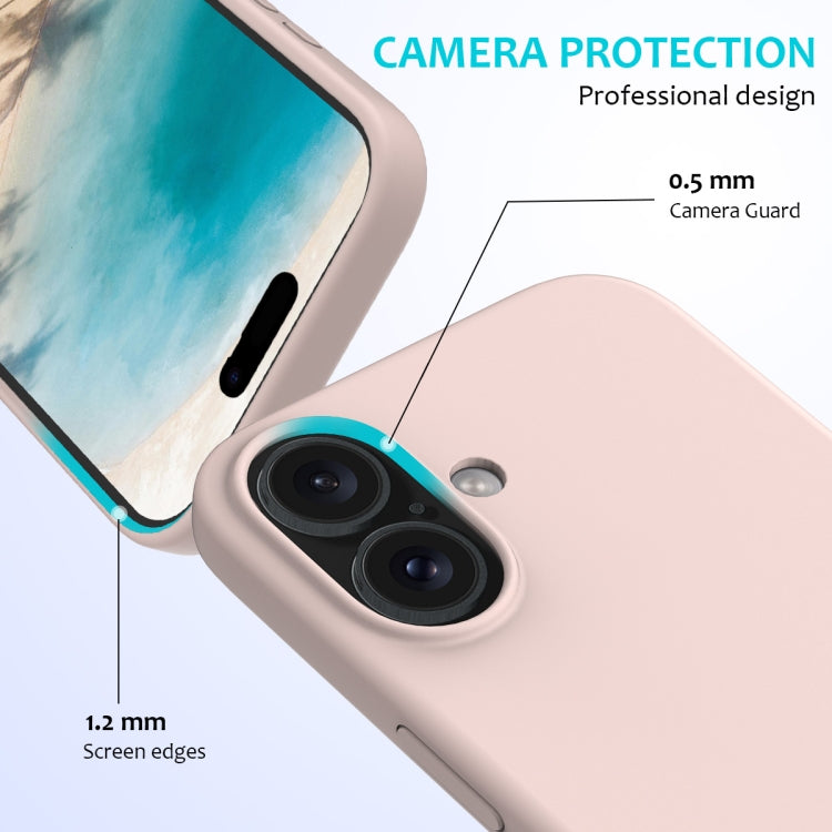 For iPhone 16 Solid Color Silicone Phone Case(Sand Pink) - More iPhone Cases by PMC TechLife | Online Shopping South Africa | PMC TechLife | Buy Now Pay Later Mobicred